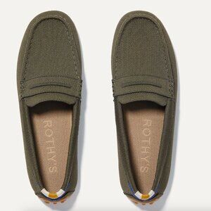 Rothy's The Driver Slip on Loafers Sz 7.5 Cypress Olive Green Rothys Womens